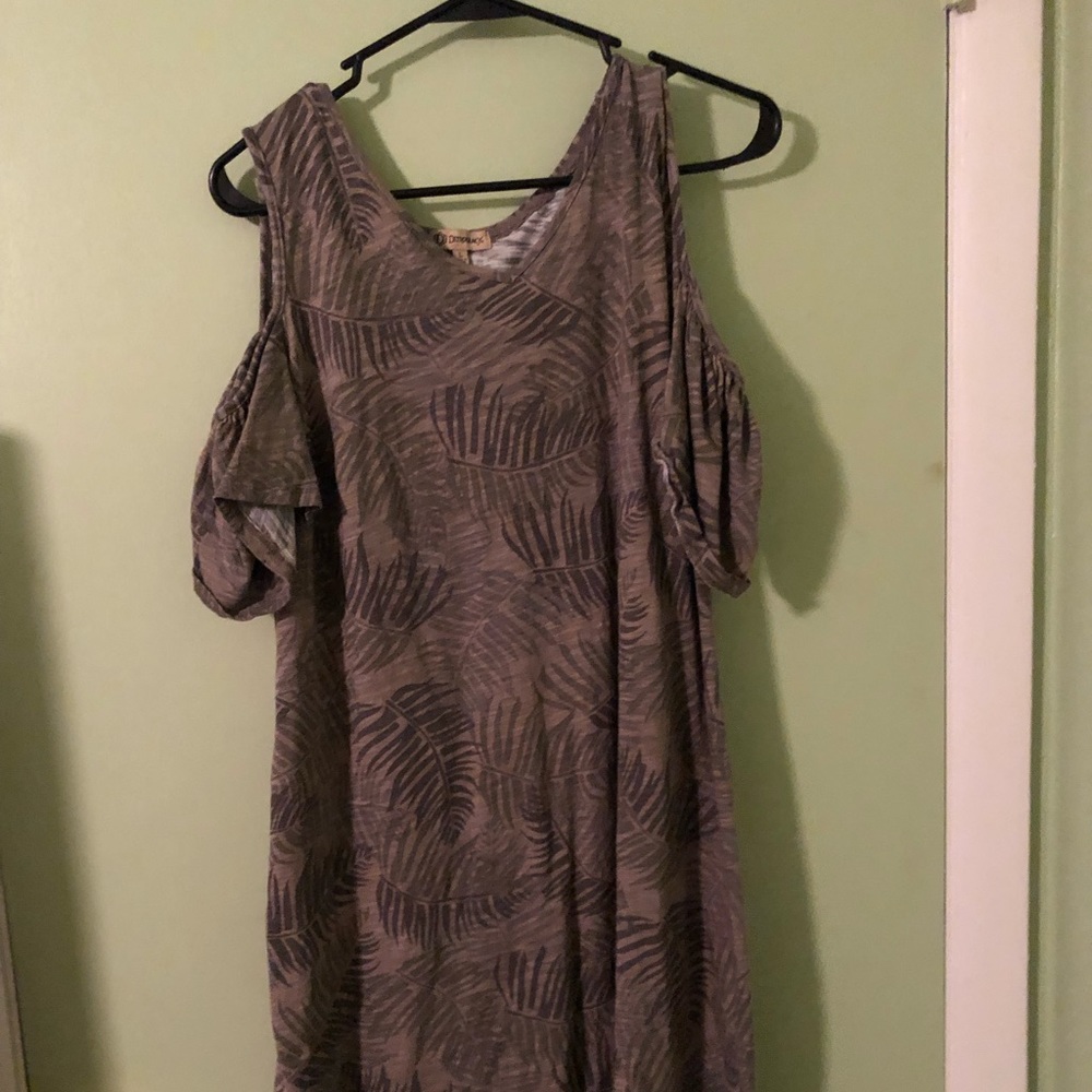 Green botanical dress